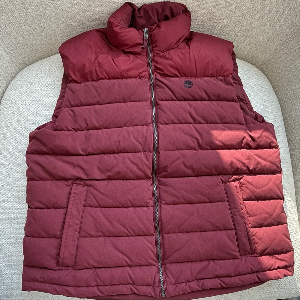 Timberland Burgundy Puffer Vest